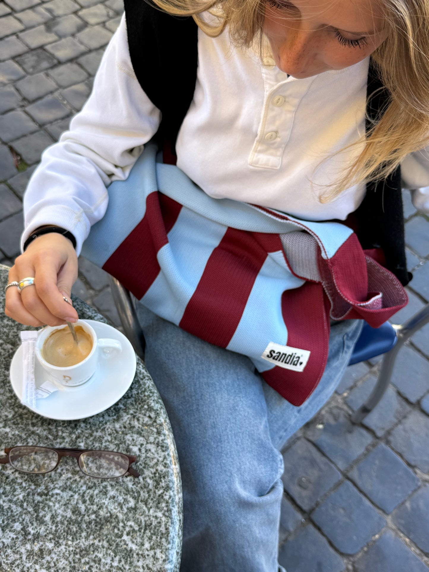 Onigiri maxi baby blue & bordeaux