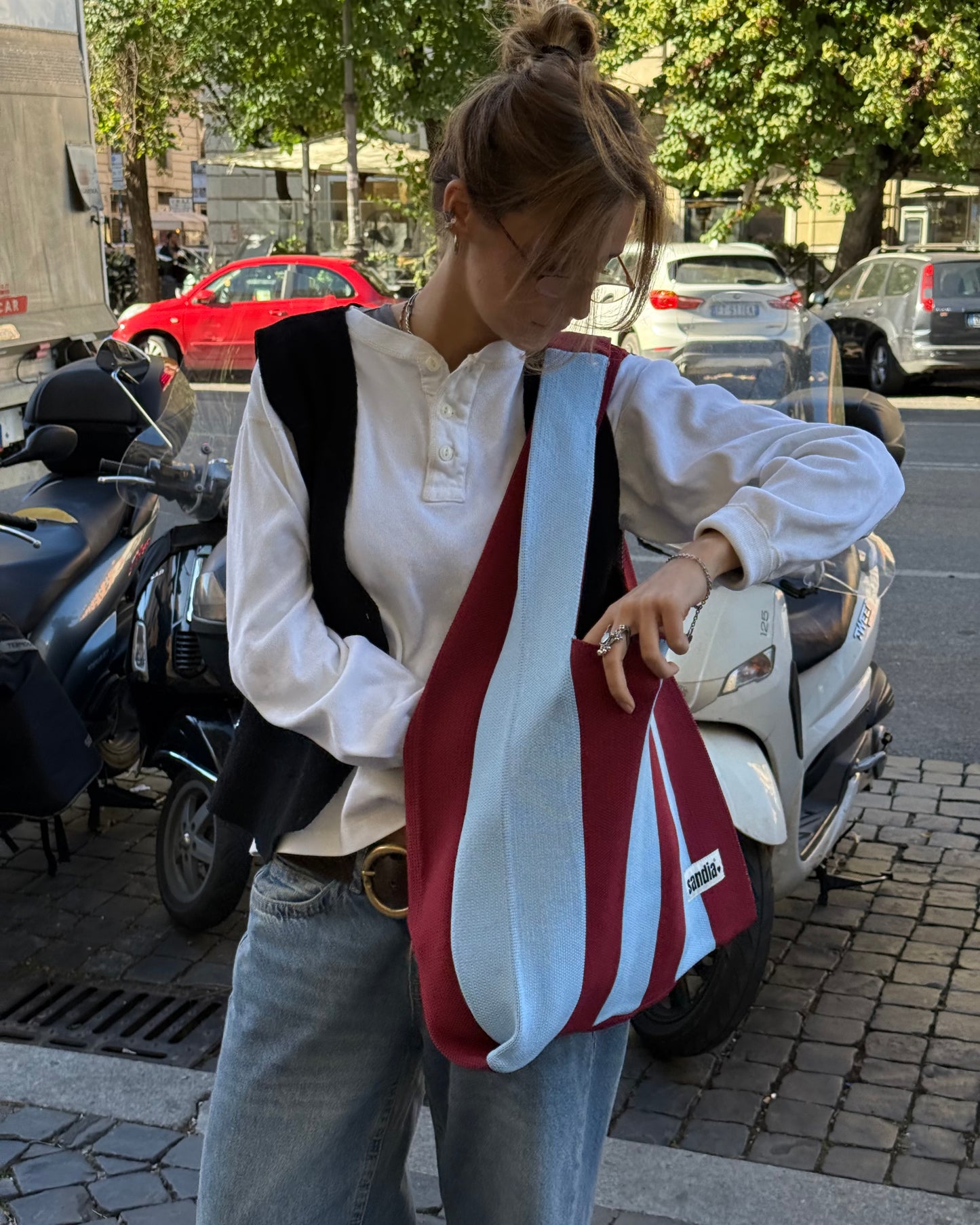 Onigiri maxi baby blue & bordeaux